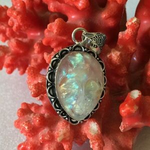 Vintage engraved aura goddess pendant